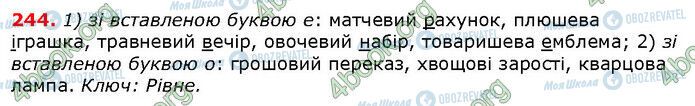 ГДЗ Українська мова 6 клас сторінка 244